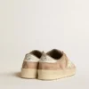 Women's Stardan in old rose suede with white leather star and heel tab