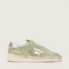 Women’s Stardan in sage-green suede with metallic silver star