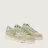 Women’s Stardan in sage-green suede with metallic silver star