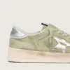Women’s Stardan in sage-green suede with metallic silver star