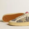 Women's Stardan in suede with sand star and silver Swarovski crystal inserts