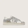 Women's Stardan in white leather and glitter