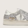 Women's Stardan in white leather and glitter