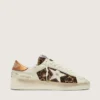 Women’s Stardan in white leather and leopard pony skin with white leather star