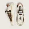 Women’s Stardan in white leather and leopard pony skin with white leather star