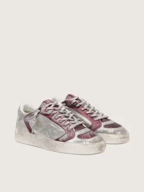 Women’s Stardan LAB in burgundy and silver leather and glitter