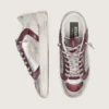Men’s Stardan LAB in burgundy and silver leather and glitter