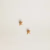 Women's stud earrings in antique gold color