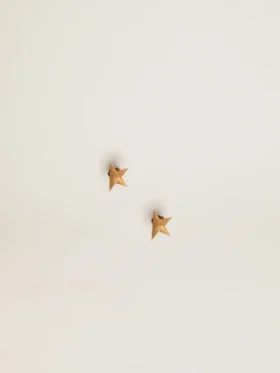 Women's stud earrings in antique gold color