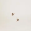 Women's stud earrings in antique gold color with crystals