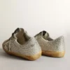 Women’s Super-Star in aged white nubuck with Swarovski crystals
