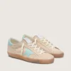 Women’s Super-Star in beige suede with aqua-green star