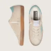 Women’s Super-Star in beige suede with aqua-green star