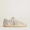 Women's Super-Star in beige suede with bead embroidery and laminated suede star