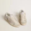 Women's Super-Star in beige suede with bead embroidery and laminated suede star