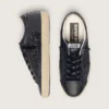 Women's Super-Star in black glitter with black suede star and leather inserts