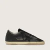 Women's Super-Star in black nappa with black star and glitter heel tab