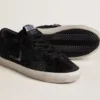 Women's Super-Star in black pony skin with black Swarovski crystals and black suede star