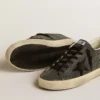 Women’s Super-Star in black Swarovski crystals with black suede star