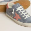 Women's Super Star in blue nubuck with pink suede star and heel tab