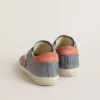 Women's Super Star in blue nubuck with pink suede star and heel tab