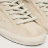 Men’s Super-Star in cream suede with perforated star and bead insert