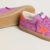 Women's Super-Star in fuchsia suede with fluorescent orange laminated leather star and heel tab