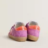 Women's Super-Star in fuchsia suede with fluorescent orange laminated leather star and heel tab