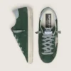 Women's Super-Star in green suede, silver glitter star and leather heel tab