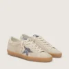 Women's Super-Star in ice-gray suede with silver glitter star and leather heel tab