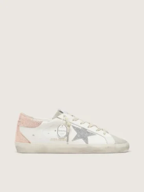 Women’s Super-Star in leather with Swarovski crystal star and heel tab