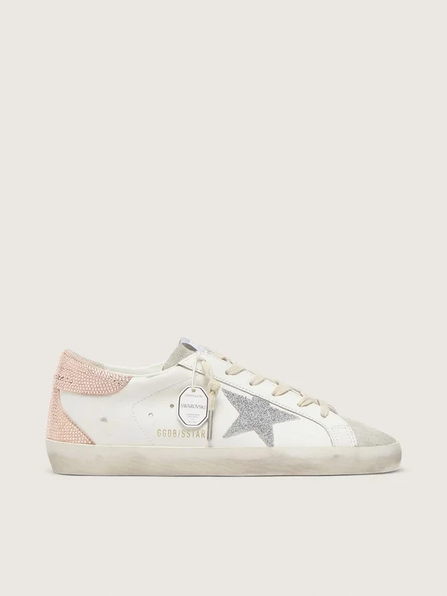 Women’s Super-Star in leather with Swarovski crystal star and heel tab