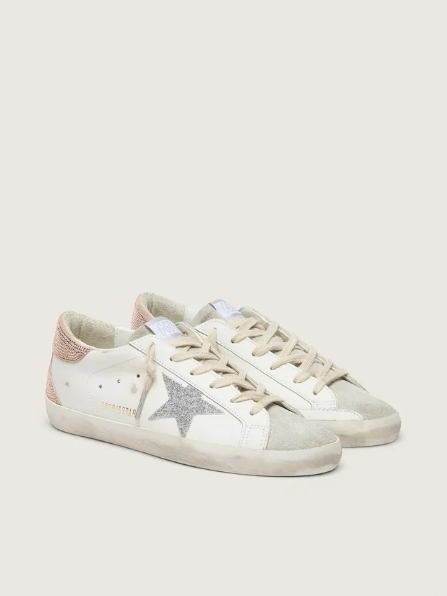 Women’s Super-Star in leather with Swarovski crystal star and heel tab
