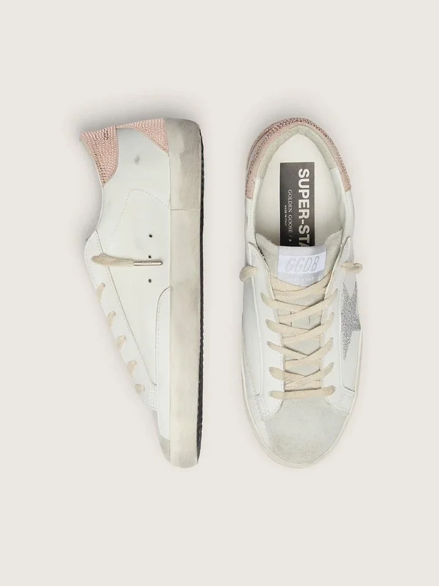 Women’s Super-Star in leather with Swarovski crystal star and heel tab