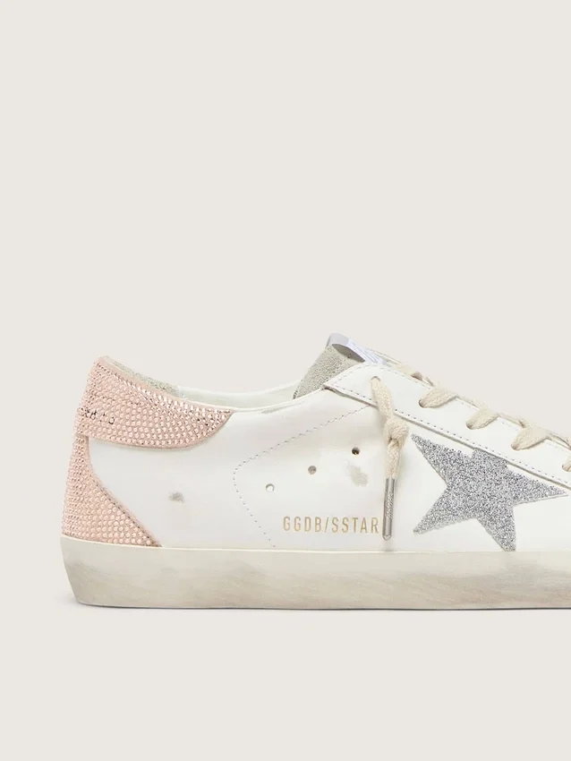 Women’s Super-Star in leather with Swarovski crystal star and heel tab