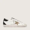 Women’s Super-Star in nappa leather with gold glitter star and black glitter heel tab