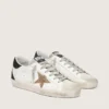 Women’s Super-Star in nappa leather with gold glitter star and black glitter heel tab