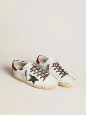 Women’s Super-Star in nappa with glitter star and red nappa heel tab