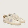 Women’s Super-Star in nappa with silver glitter star and all-over lettering