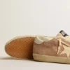 Women's Super-Star in powder-pink suede with cream leather star