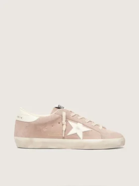 Women’s Super-Star in powder-pink suede with white star
