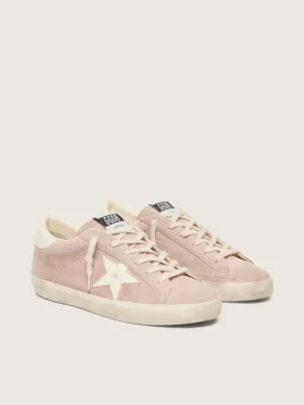 Women’s Super-Star in powder-pink suede with white star