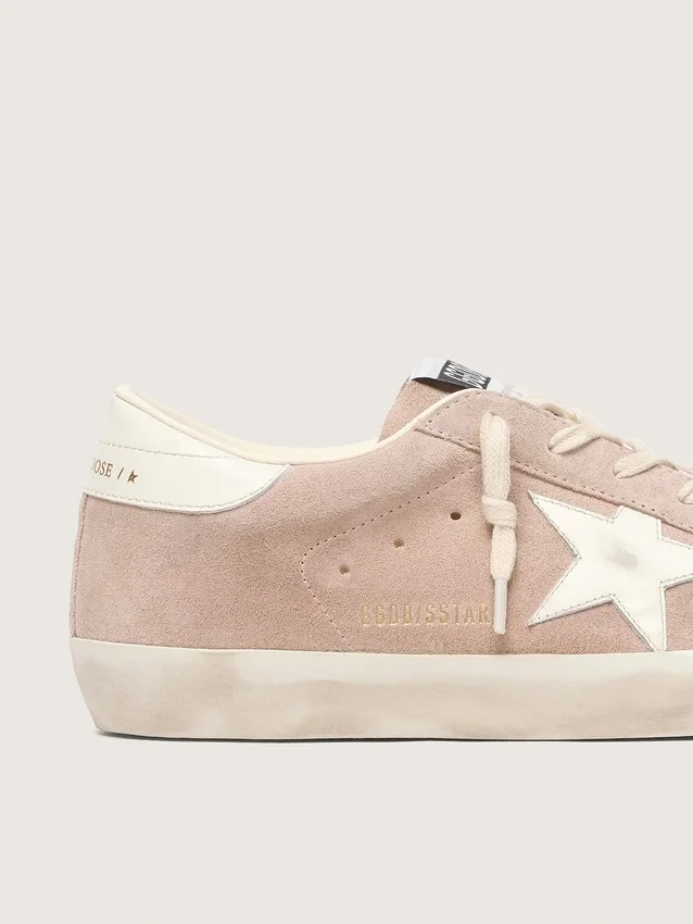 Women’s Super-Star in powder-pink suede with white star