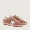 Men’s Super-Star in rust suede with metallic platinum leather star