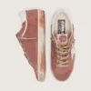 Men’s Super-Star in rust suede with metallic platinum leather star