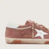 Men’s Super-Star in rust suede with metallic platinum leather star