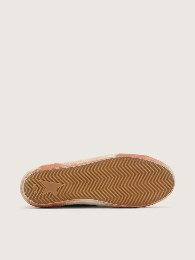 Men’s Super-Star in rust suede with metallic platinum leather star