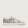Women's Super-Star in silver glitter with ice-gray suede star
