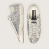 Women's Super-Star in silver glitter with ice-gray suede star