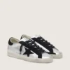 Women's Super-Star in silver leather with contrasting inserts